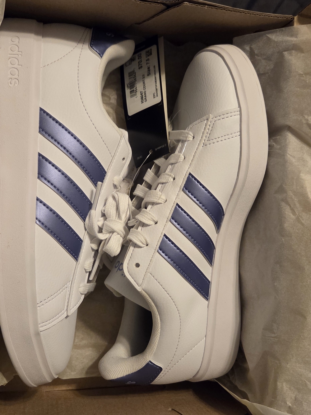 adidas Womens Sneakers with Lilac Stripes